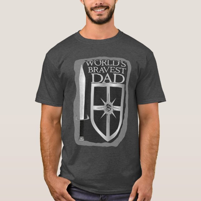 Worlds Bravest Dad T-Shirt (Front)