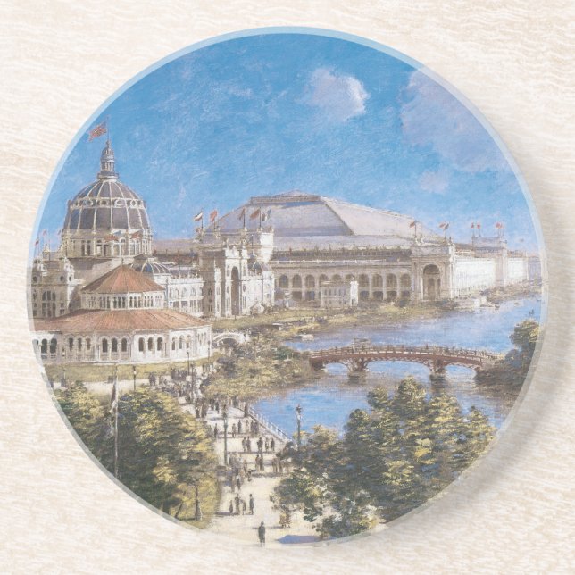 World's Colombian Exposition by Theodore Robinson Drink Coaster (Front)