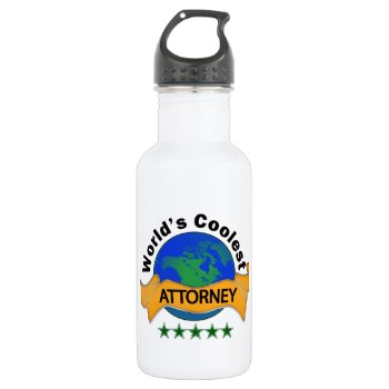 World's Coolest Attorney Stainless Steel Water Bottle by occupationalgifts at Zazzle