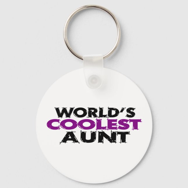 Worlds Coolest Aunt Keychain (Front)