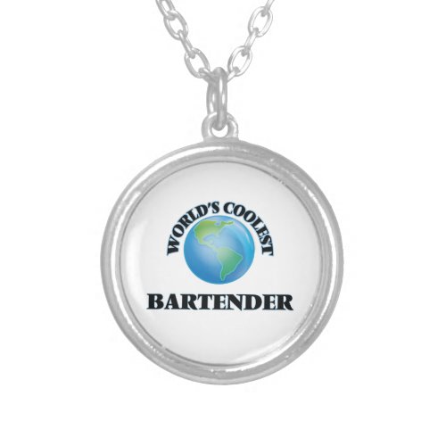 Worlds coolest Bartender Silver Plated Necklace