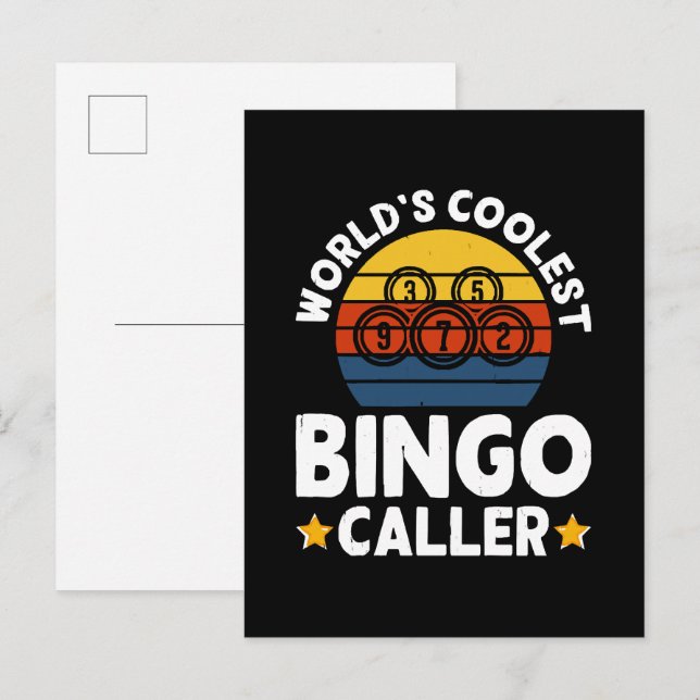 World's Coolest Bingo Caller Invitation Postcard (Front/Back)