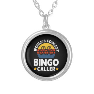 World's Coolest Bingo Caller Silver Plated Necklace