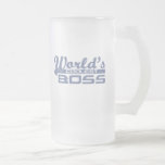World's Coolest Boss Frosted Glass Beer Mug World's Coolest Boss Frosted Glass Beer Mug