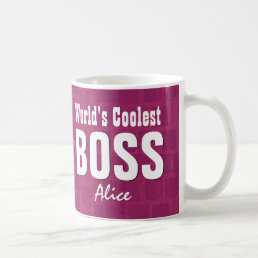 World&#39;s Coolest BOSS Fuchsia Bricks Custom V21D Coffee Mug