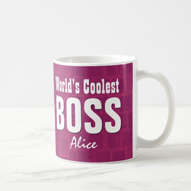 World's Coolest BOSS Fuchsia Bricks Custom V21D Coffee Mug (Right)