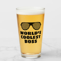 World&#39;s Coolest Boss funny beer glass gift