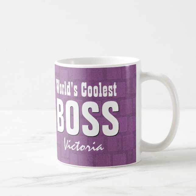 World's Coolest BOSS Purple Bricks Custom V21E Coffee Mug (Right)