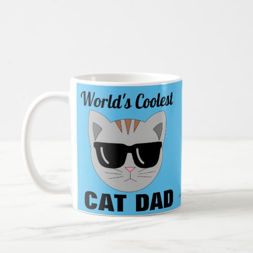 Worlds Coolest CAT DAD Sunglasses Cat Coffee Mug