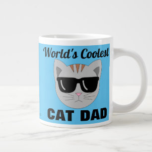 World's Coolest CAT DAD Sunglasses Cat Giant Coffee Mug