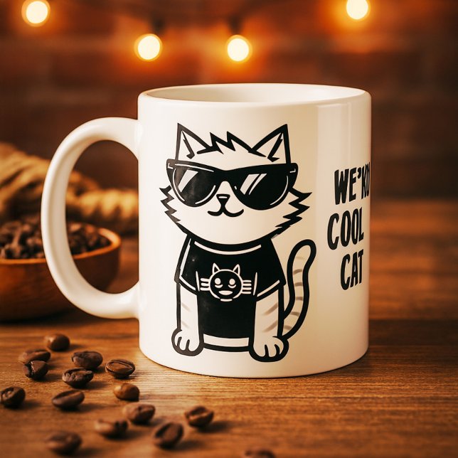 Worlds Coolest Cat with Sunglasses White Coffee Mug (Creator Uploaded)