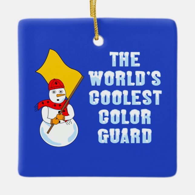 World's Coolest Color Guard Ceramic Ornament (Front)