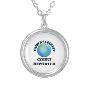 World's coolest Court Reporter Silver Plated Necklace