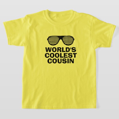 Worlds Coolest Cousin funny kids t shirt for boy