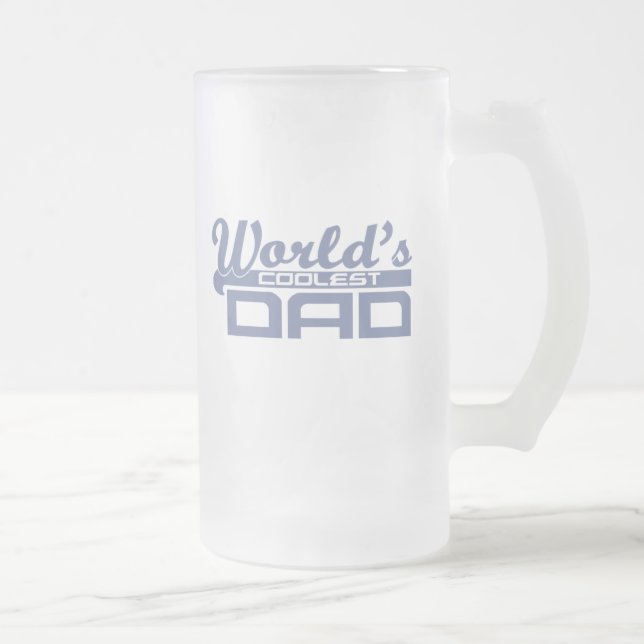 World's Coolest Dad Frosted Glass Beer Mug (Right)