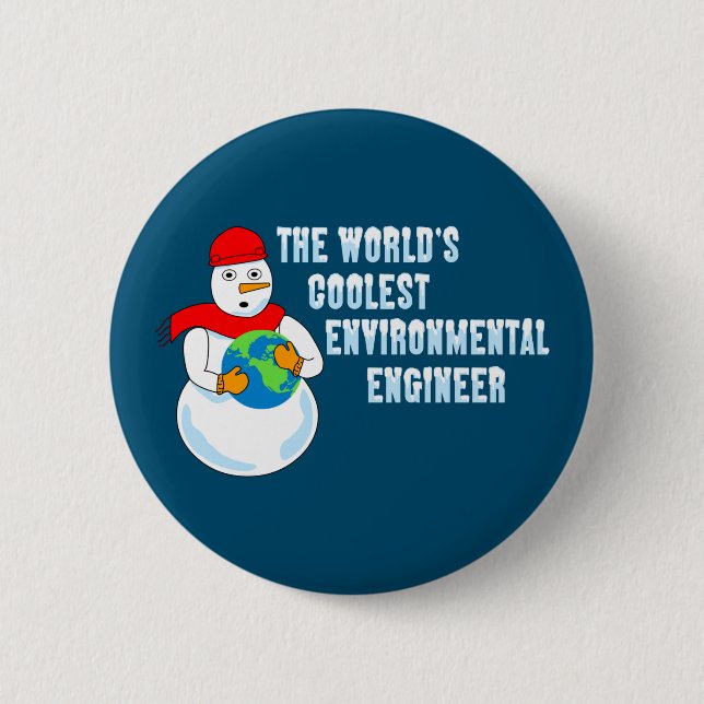 World's Coolest Environmental Engineer Button (Front)