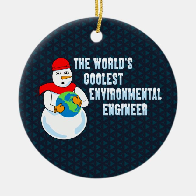 World's Coolest Environmental Engineer Ceramic Ornament (Front)