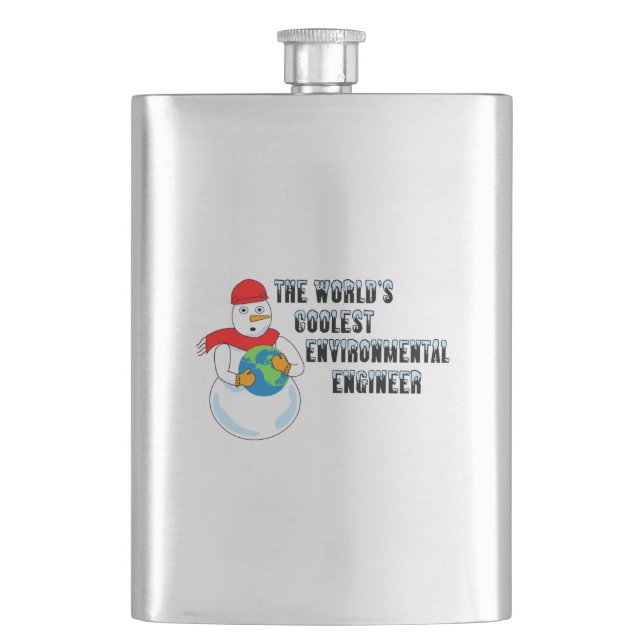 World's Coolest Environmental Engineer Flask (Front)