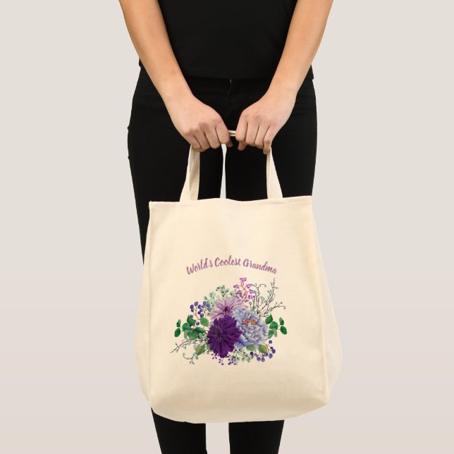 Worlds Coolest Grandma Gifts Grandmother Customize Tote Bag (Front (Product))