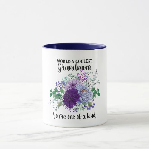 Worlds Coolest GRANDMOM _ One of a Kind Flowers Mug