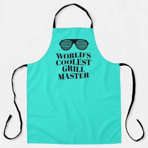 Worlds Coolest Grill Master fun BBQ apron for men