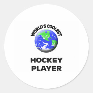 World's Coolest Hockey Player Classic Round Sticker