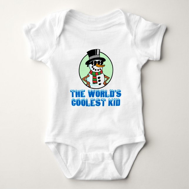 World's Coolest Kid Snowman Baby Bodysuit (Front)