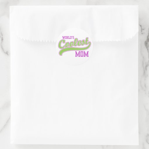World's Coolest Mom Classic Round Sticker Zazzle