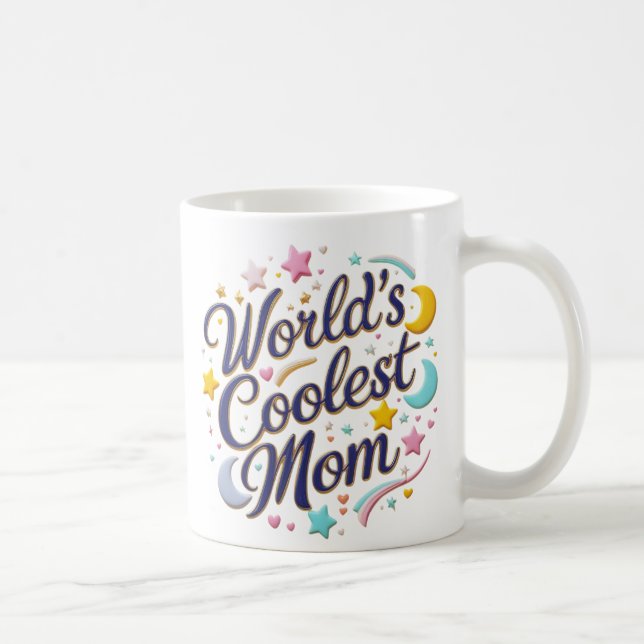 World's Coolest Mom – Cute & Colorful 15oz Mug  (Right)
