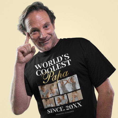 Worlds Coolest Papa Photo T_Shirt