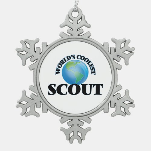 Worlds coolest Scout Snowflake Pewter Christmas Ornament