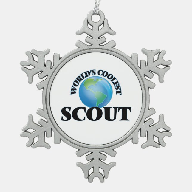 World's coolest Scout Snowflake Pewter Christmas Ornament (Front)