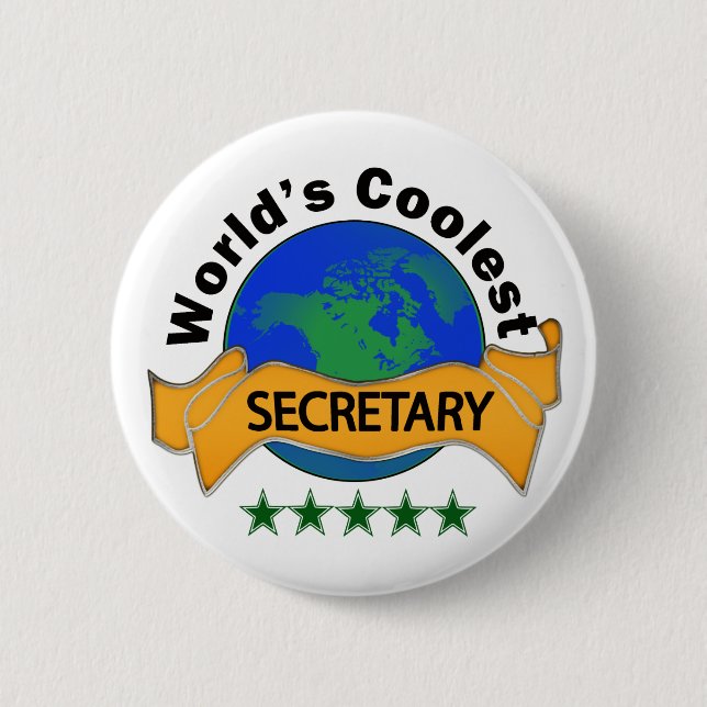 World's Coolest Secretary Pinback Button (Front)