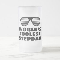 World's Coolest StepDad Frosted Glass Beer Mug