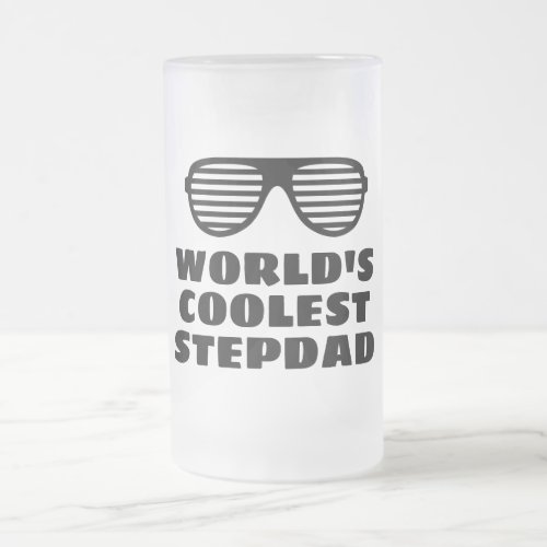 Worlds Coolest StepDad Frosted Glass Beer Mug