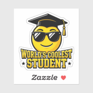 World's Coolest Student Funny Sunglasses Emoji  Sticker