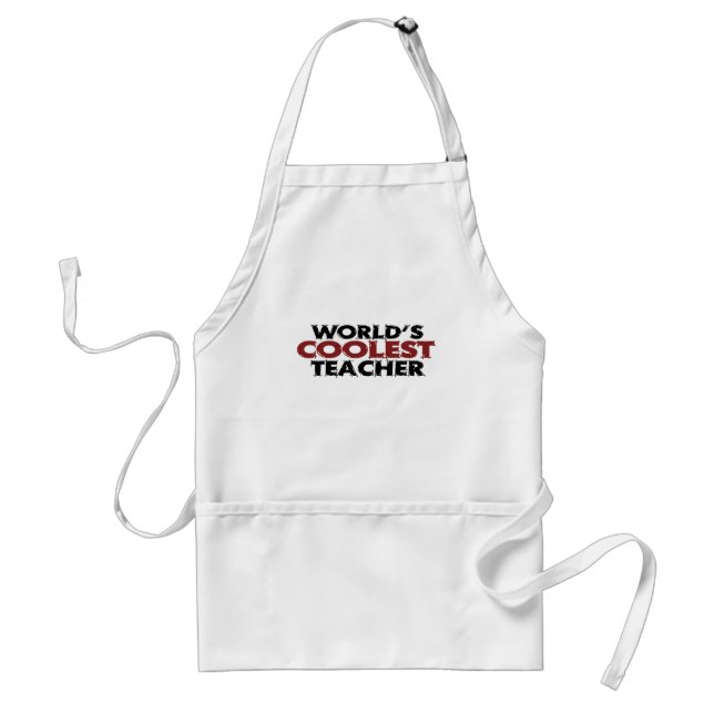 Worlds Coolest Teacher Adult Apron (Front)