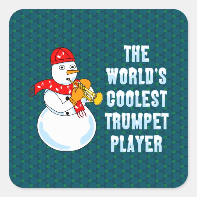 World's Coolest Trumpet Player Square Sticker (Front)