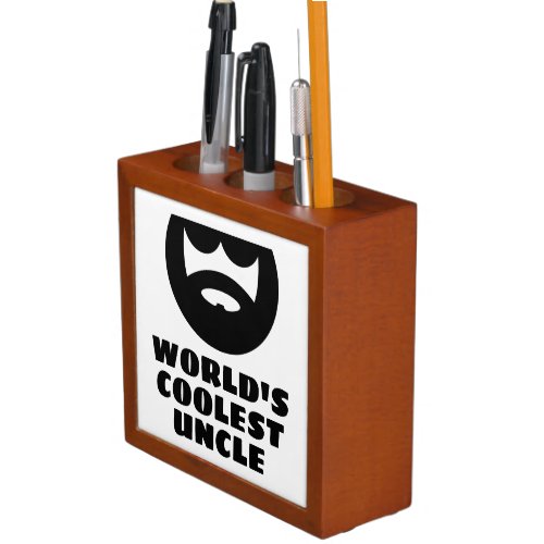 Worlds Coolest Uncle funny custom photo gift Desk Organizer