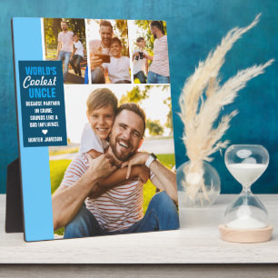 World's Coolest Uncle Modern Photo Collage Plaque