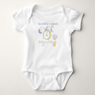 World's cutest alarm clock - baby name on back bodysuit