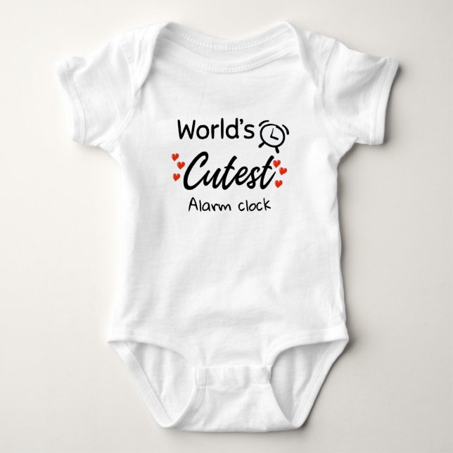 World's Cutest Alarm Clock, funny baby Baby Bodysuit (Front)