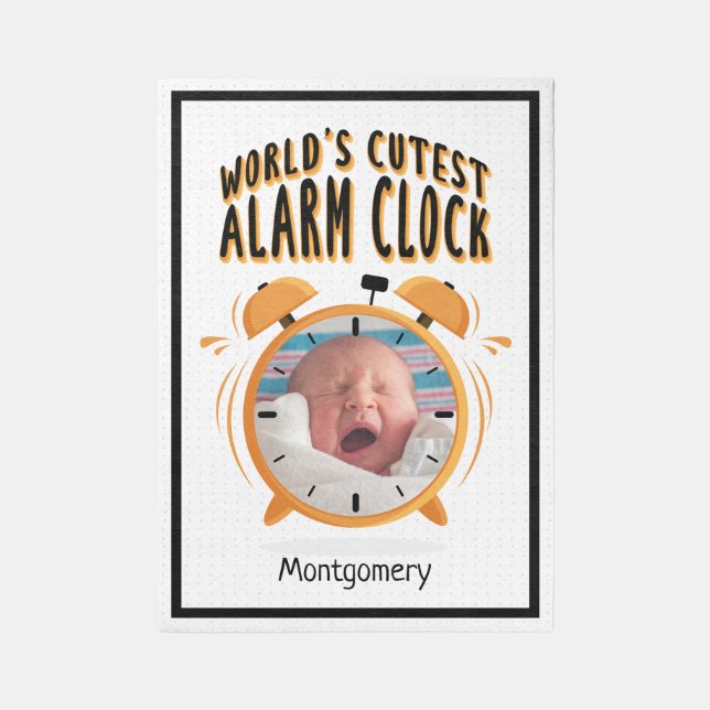 World's Cutest Alarm Clock Photo Rug (Front (Vertical))