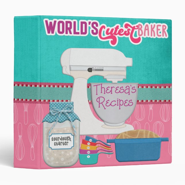 World's Cutest Baker 3 Ring Binder (Front/Spine)