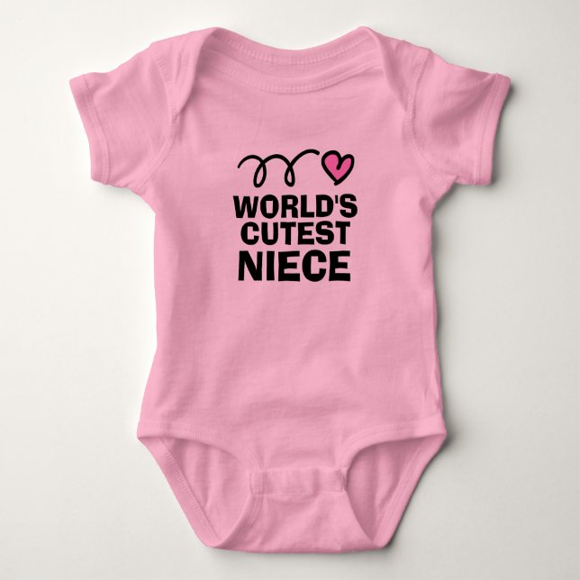 World's Cutest Niece cute pink baby girl bodysuit (Front)