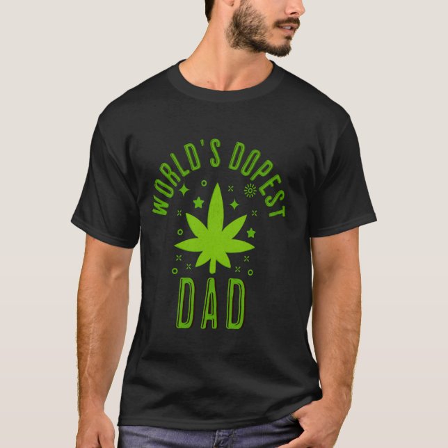 World's Dopest Dad for Father's Day Retro Sunset W T-Shirt (Front)