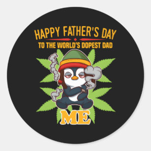 World'S Dopest Dad Thc Cbd Father'S Day Weed Classic Round Sticker