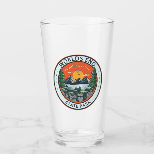 Worlds End State Park Pennsylvania Badge Glass (Front)