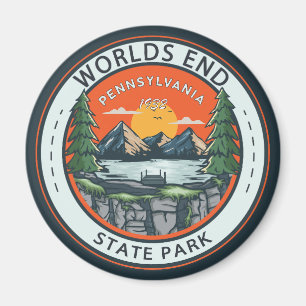 Worlds End State Park Pennsylvania Badge Magnet