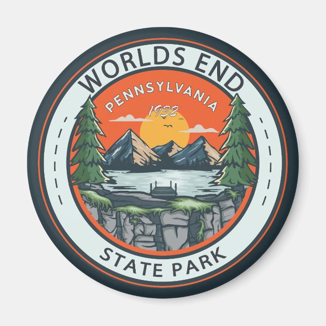 Worlds End State Park Pennsylvania Badge Magnet (Front)